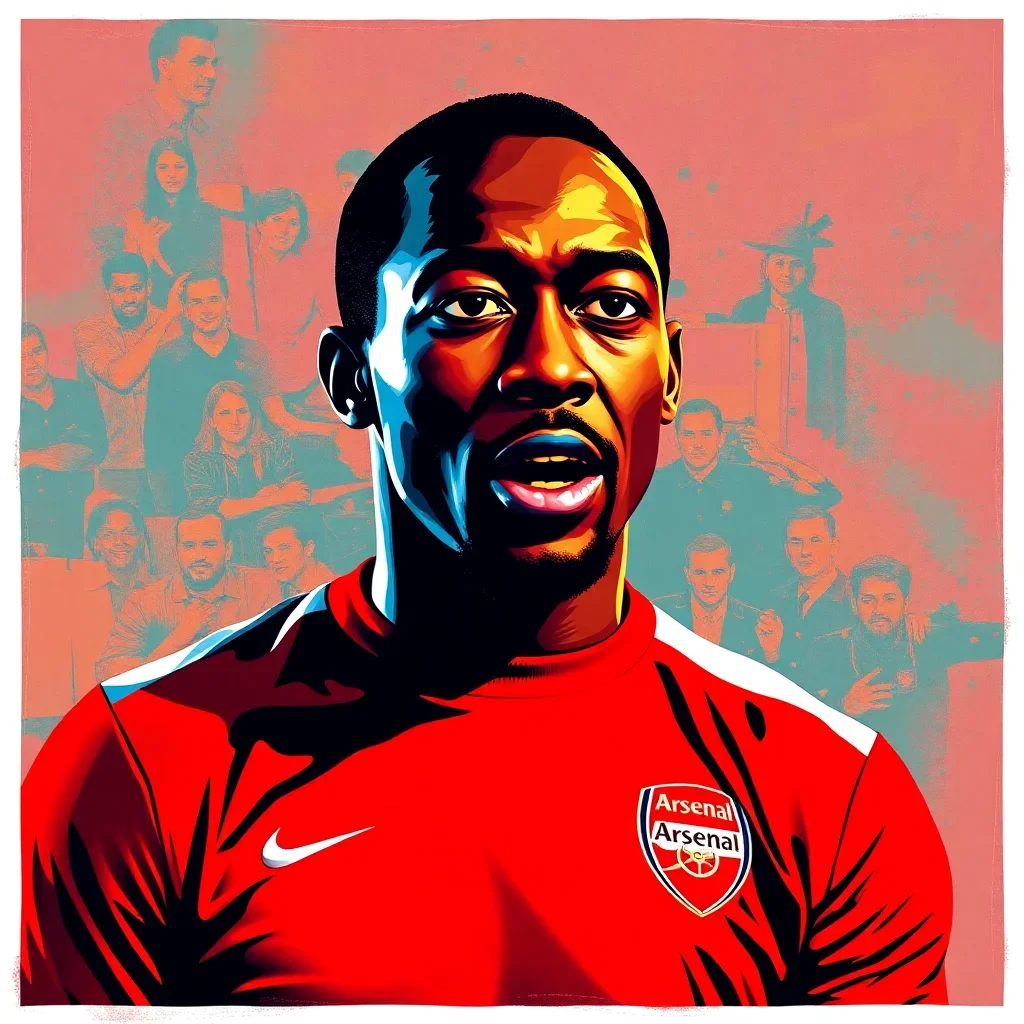 completed artwork display Ian Wright Footballer Arsenal Pop Art Paint By Numbers