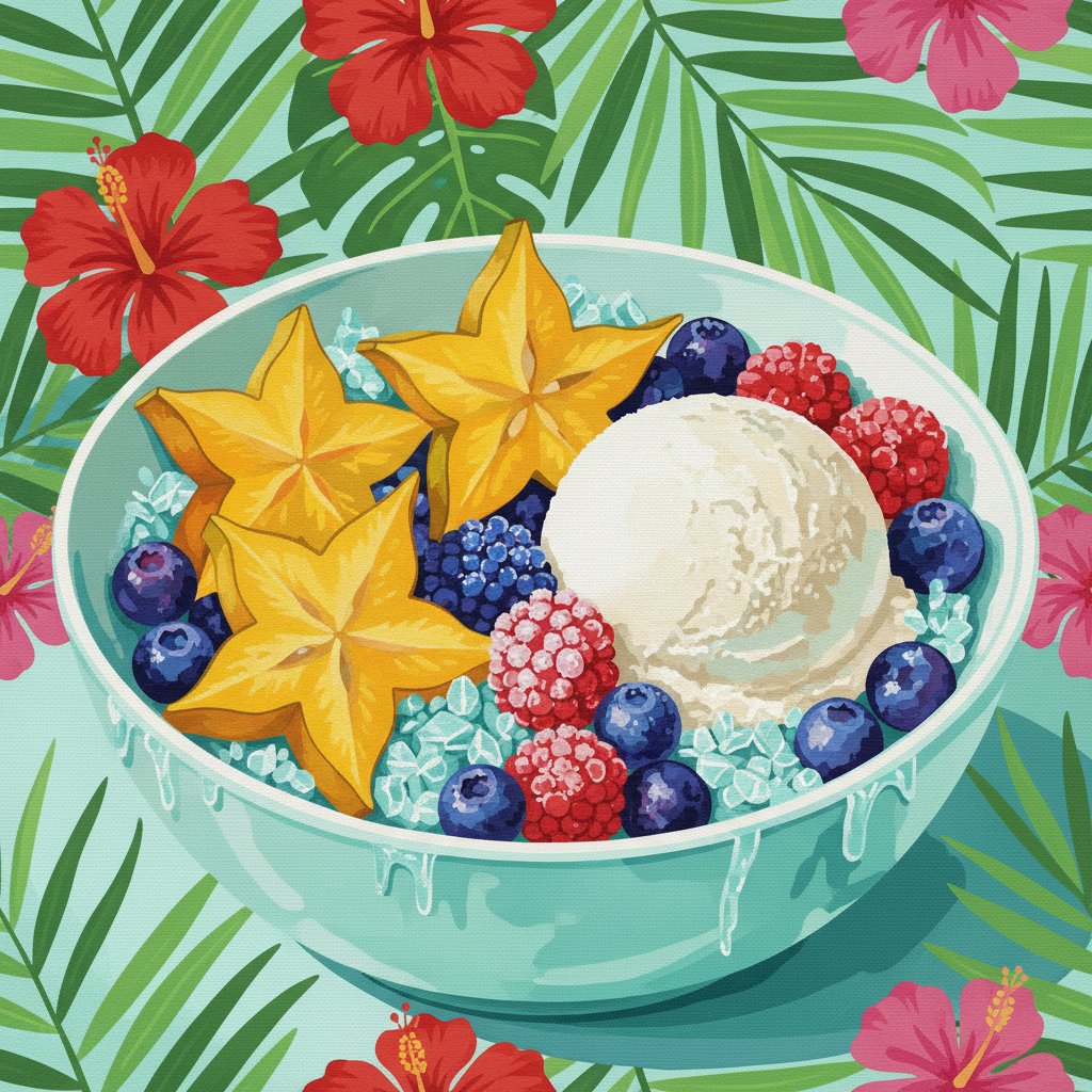 Iced Tropical Starfruit Dessert Paint By Numbers Kit completed