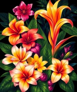 Tropical Flora Paint Numbers