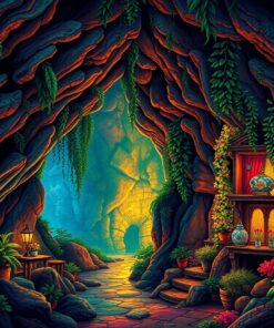 Illuminated Vintage Lush Cavern Paint By Numbers