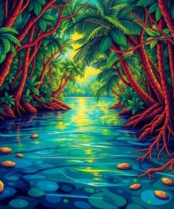 Illuminating Tropical River Roots Paint By Numbers