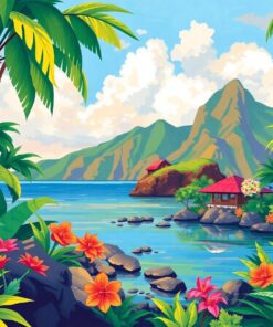 Impressionist Oahu Tropical Oasis Paint By Numbers