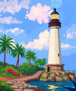 Island Lighthouse Paint Numbers