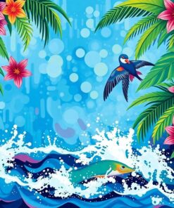 Impressionist Tropical Squall Paint By Numbers