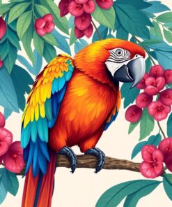 Impressionist Vintage Macaw Canopy Paint By Numbers