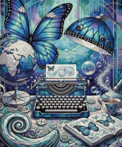 Iridescent Morphos Vintage Workspace Paint By Numbers