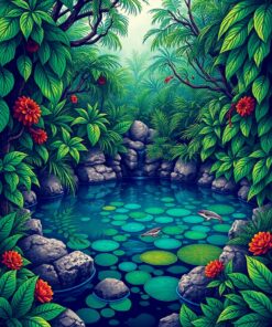 Jungle Pool Paint Numbers