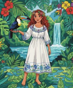 Isabella And Tropical Toucan Paint By Numbers