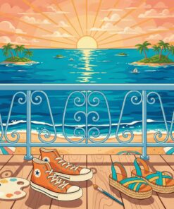 Island Balcony Retro Shoes Paint By Numbers