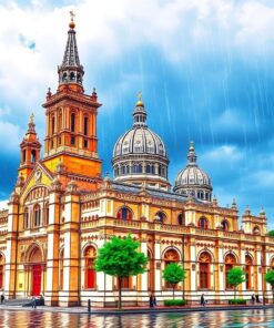 Basilica Rainclouds Paint Numbers