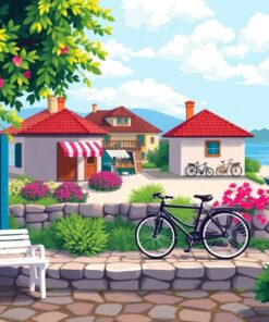 Island Bicycle Resting Place Paint By Numbers