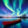 Island Canoe Under Aurora Paint By Numbers