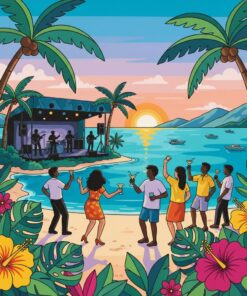 Island Cocktail Concert Poster Paint By Numbers