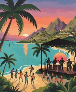 Island Concert Poster Vintage Paint By Numbers