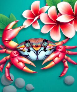 Island Crab Under Plumeria Paint By Numbers