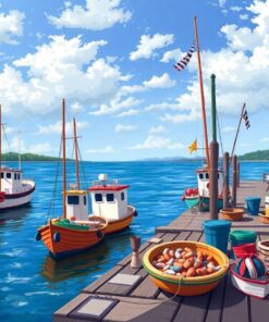 Island Dockside Fishing Catch Paint By Numbers