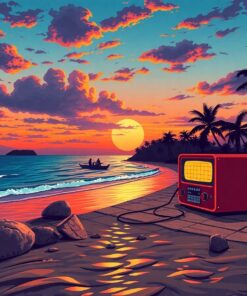 Island Evening Radio Waves Paint By Numbers