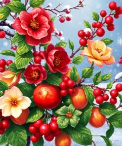 Winter Blooms Paint Numbers