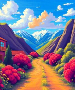 Striped Awnings Paint Numbers