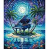 Island Moonlight Grand Piano Paint By Numbers