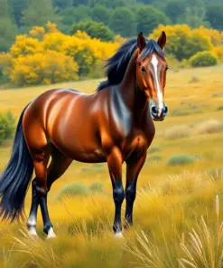 Island Pasture Horse Paint By Numbers