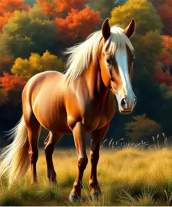 Island Pasture Horse paint by numbers
