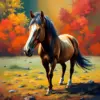 Island Pasture Horse paint by numbers