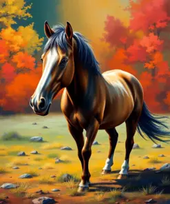 Island Pasture Horse paint by numbers