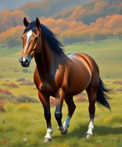 Island Pasture Horse Paint By Numbers