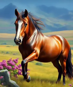 Island Pasture Horse Paint By Numbers