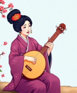 Shamisen Player Paint Numbers