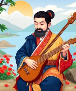 Island Shamisen Player Paint By Numbers