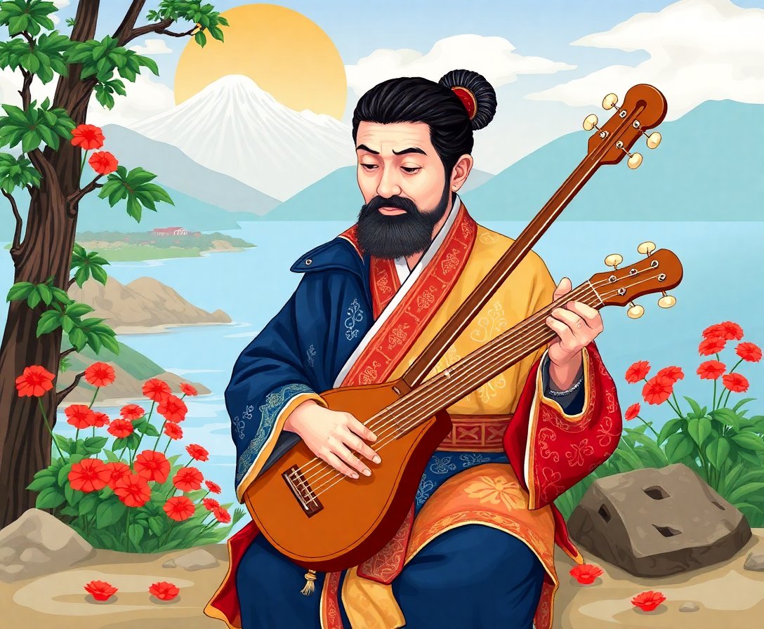 island-shamisen-player-paint-by-numbers-kit-cultural-art