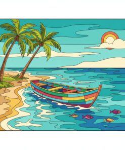 Island Skiff Tropical Waters Paint By Numbers