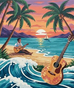 Island Strings Vintage Ad Paint By Numbers