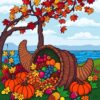 Thanksgiving Cornucopia Paint Numbers