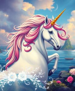 Island Unicorn Antique Realism Paint By Numbers