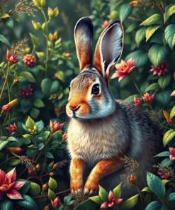 Jackrabbit Amidst Realistic Foliage Paint By Numbers
