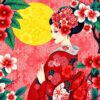Japanese Woodblock Tropical Geisha Paint By Numbers