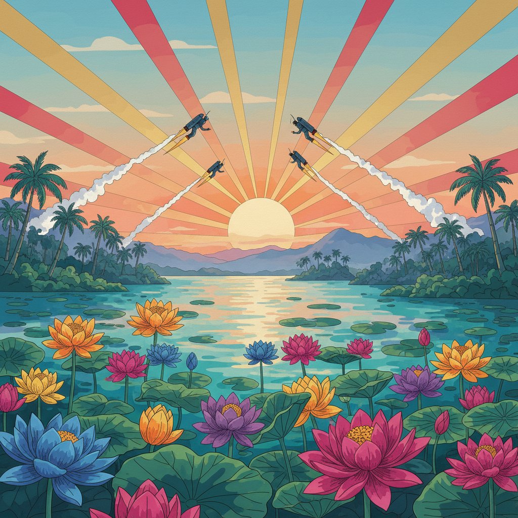 jetpacks-over-tropical-lotuses-paint-by-numbers-kit