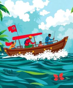 Jungle Boat Rescue Mission Paint By Numbers