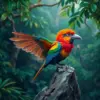 Jungle Canopy Rock Bird Paint By Numbers