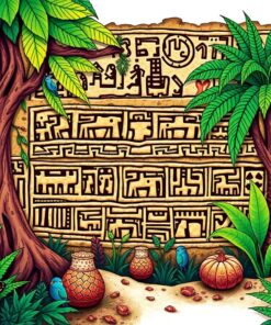 Jungle Hidden Nazca Artifact Paint By Numbers