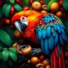 Jungle Macaw Nut Harvest paint by numbers
