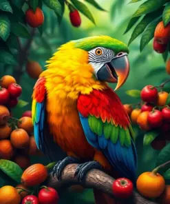 Jungle Macaw Nut Harvest Paint By Numbers
