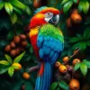 Jungle Macaw Nut Harvest paint by numbers