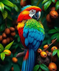 Jungle Macaw Nut Harvest paint by numbers