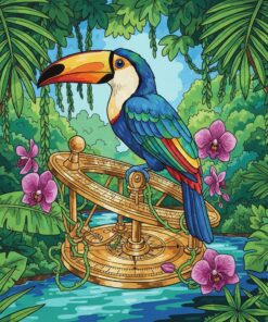 Jungle Toucan Brass Navigation Paint By Numbers