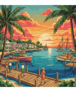 Key West Marina Gig Paint By Numbers