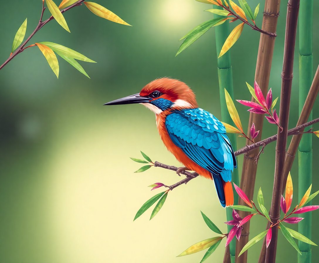 kingfisher-on-feudal-bamboo-paint-by-numbers-kit